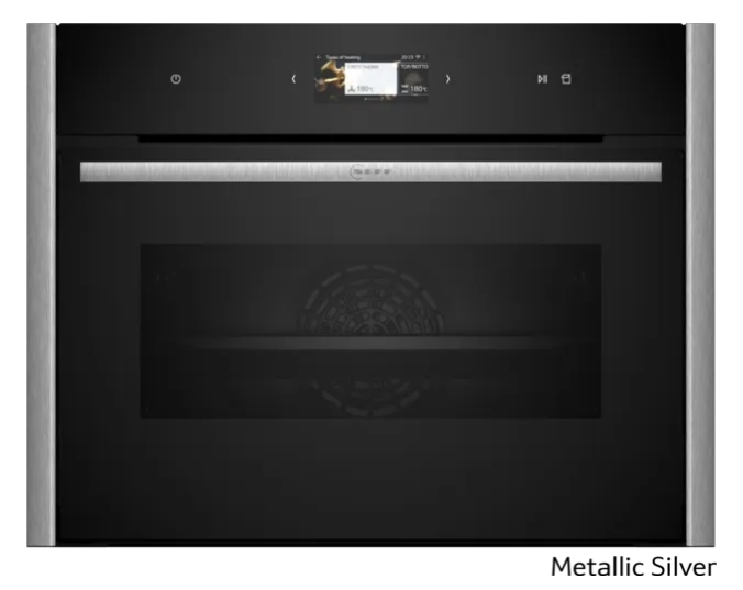 Kompakt dampovn til indbygning 60 x 45 cm Flex Design - Neff N90 - Metallic Silver