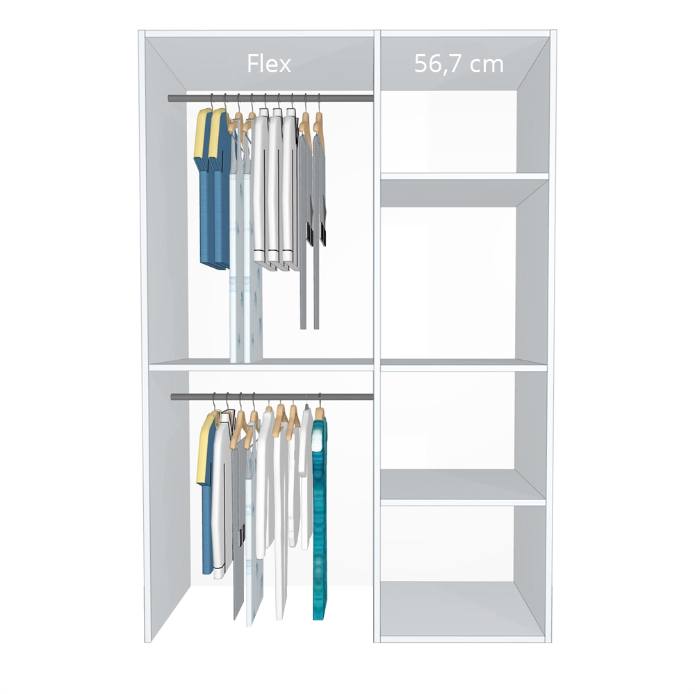 Inventar fra bredde 100 cm til 120 cm Model A