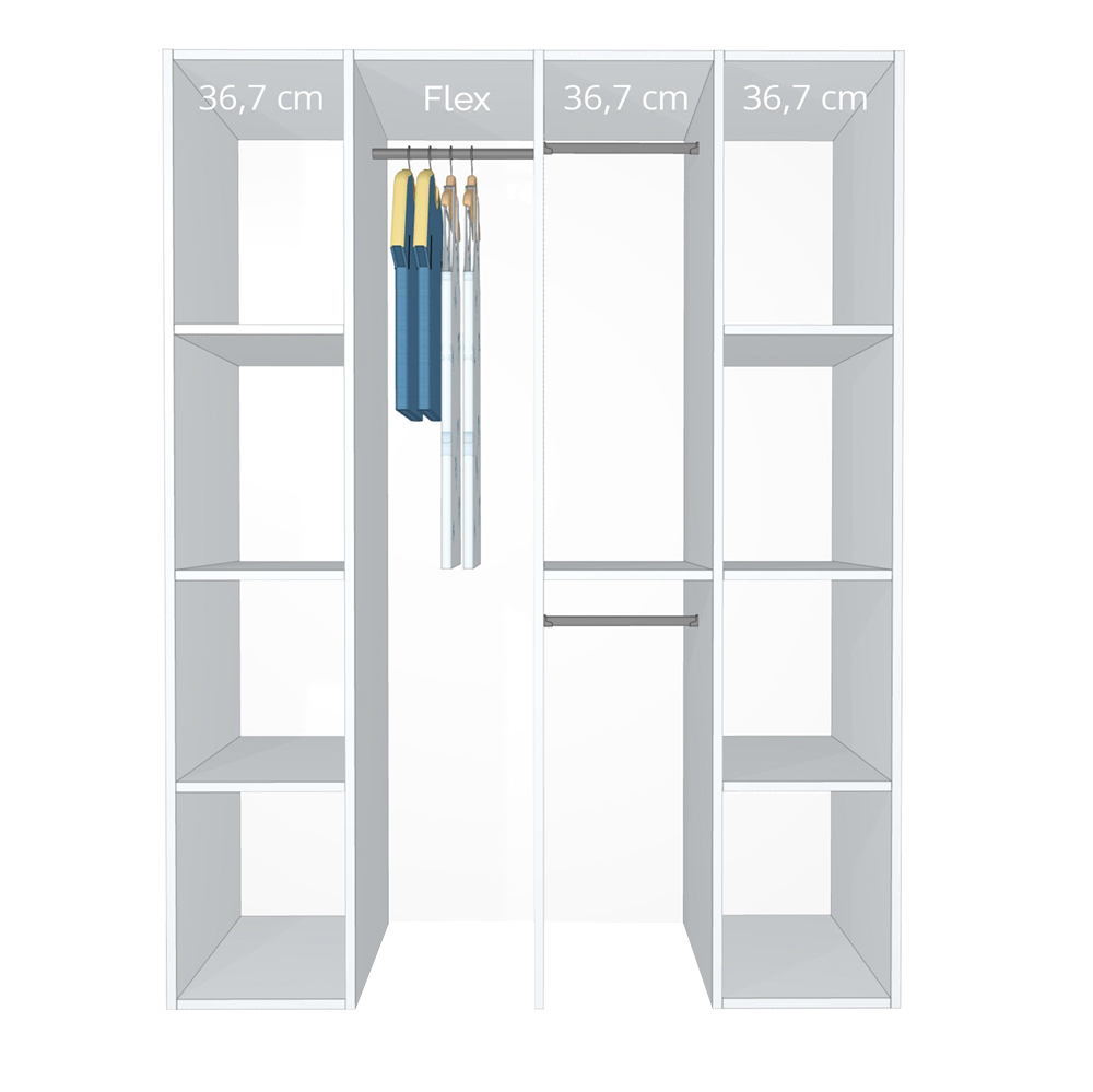 Inventar fra bredde 100 cm til 120 cm Model A