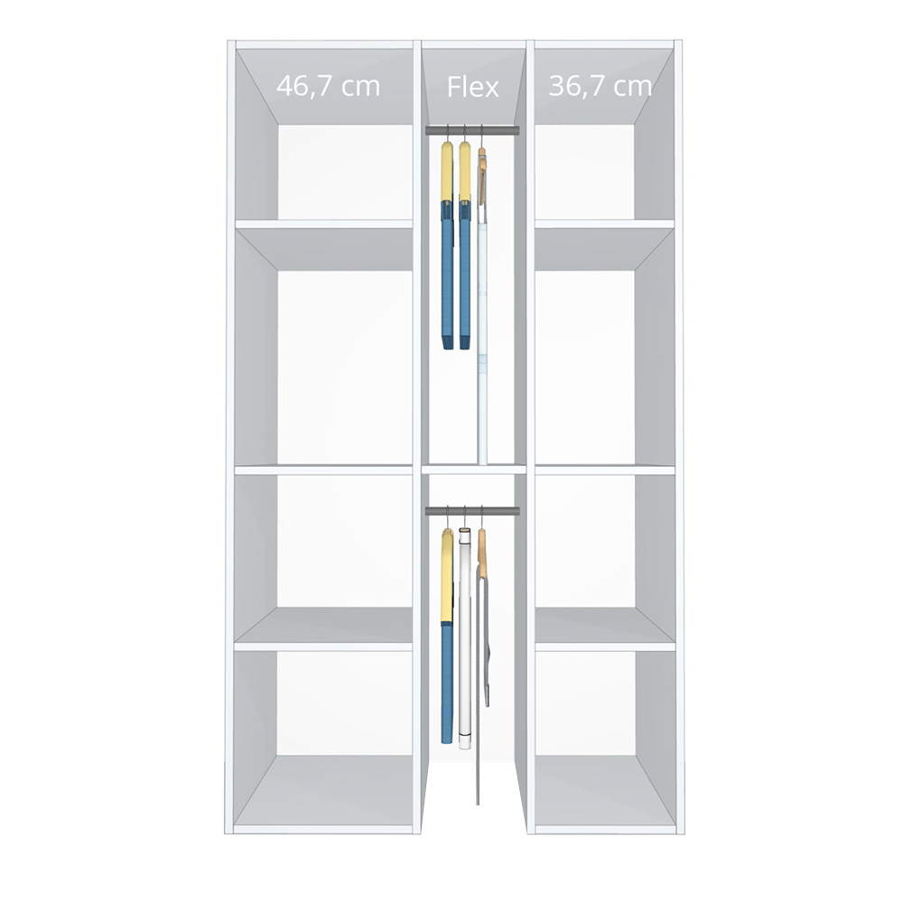 Inventar fra bredde 100 cm til 120 cm Model A