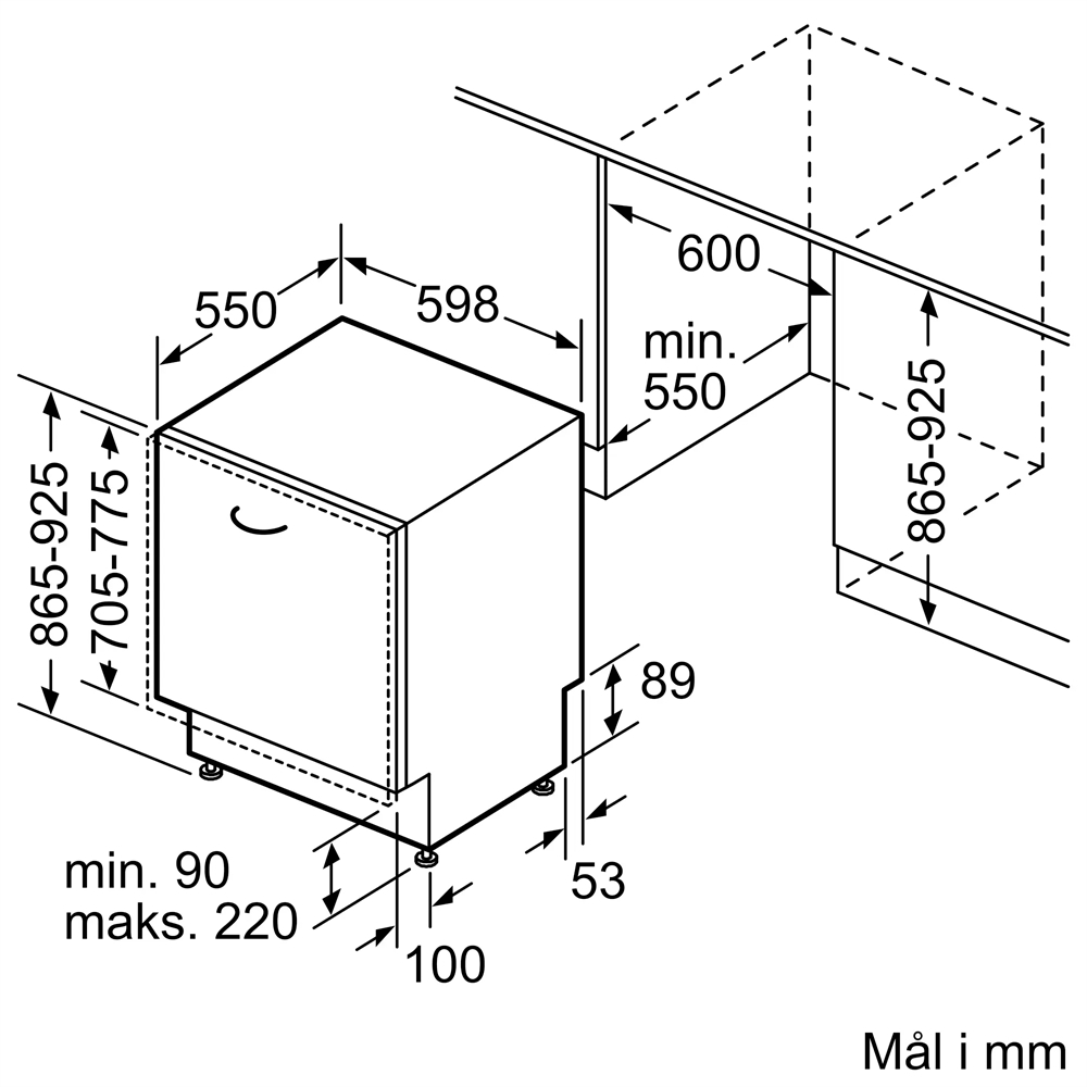 Fuldt integrerbar opvaskemaskine 60 cm XXL - Siemens iQ300