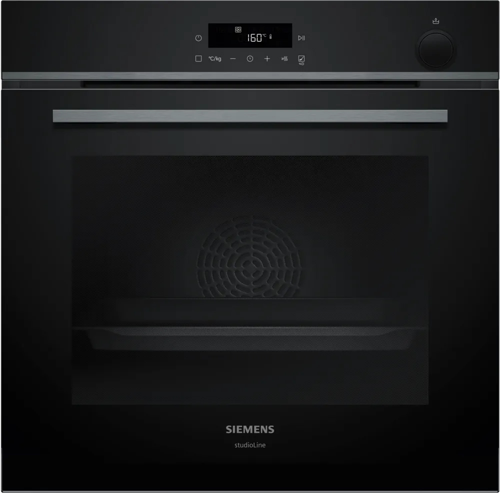 Indbygningsovn med dampfunktion 60 x 60 cm Sort - IQ300 - Siemens HR472G0B3