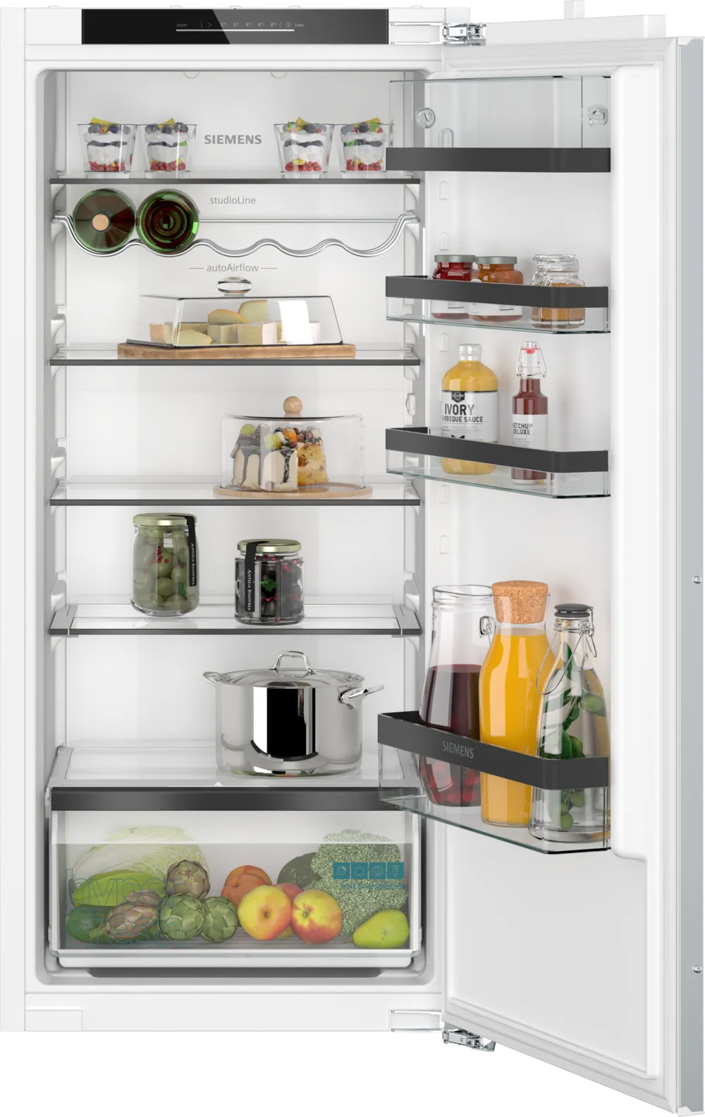  Integrerbart køleskab 122.5 x 56 cm fladhængsel med dæmpet lukning (soft close) - Siemens iQ500 - KI41RSDD1