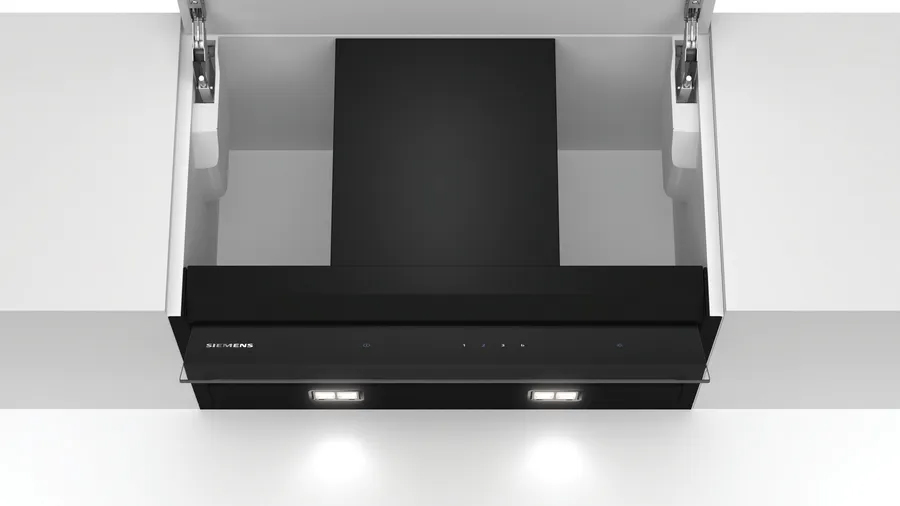 Integreret boksemhætte 60 cm Klart glas med sort tryk - Siemens iQ500 - LJ67BAM60