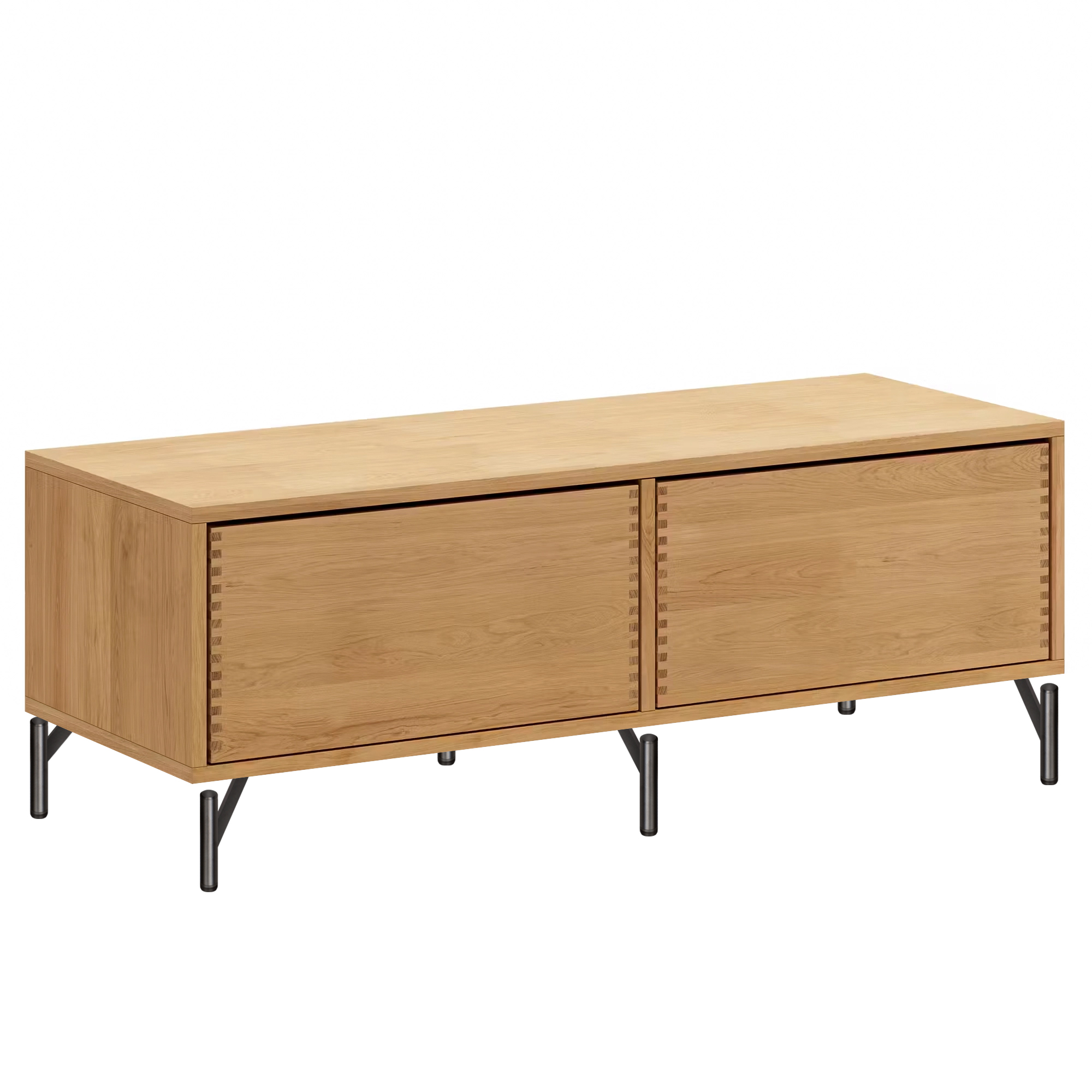 125,7 cm Lysolieret Just Wood Push Snedker Bænk inkl. 2 skuffer - 40 cm dybde og ben