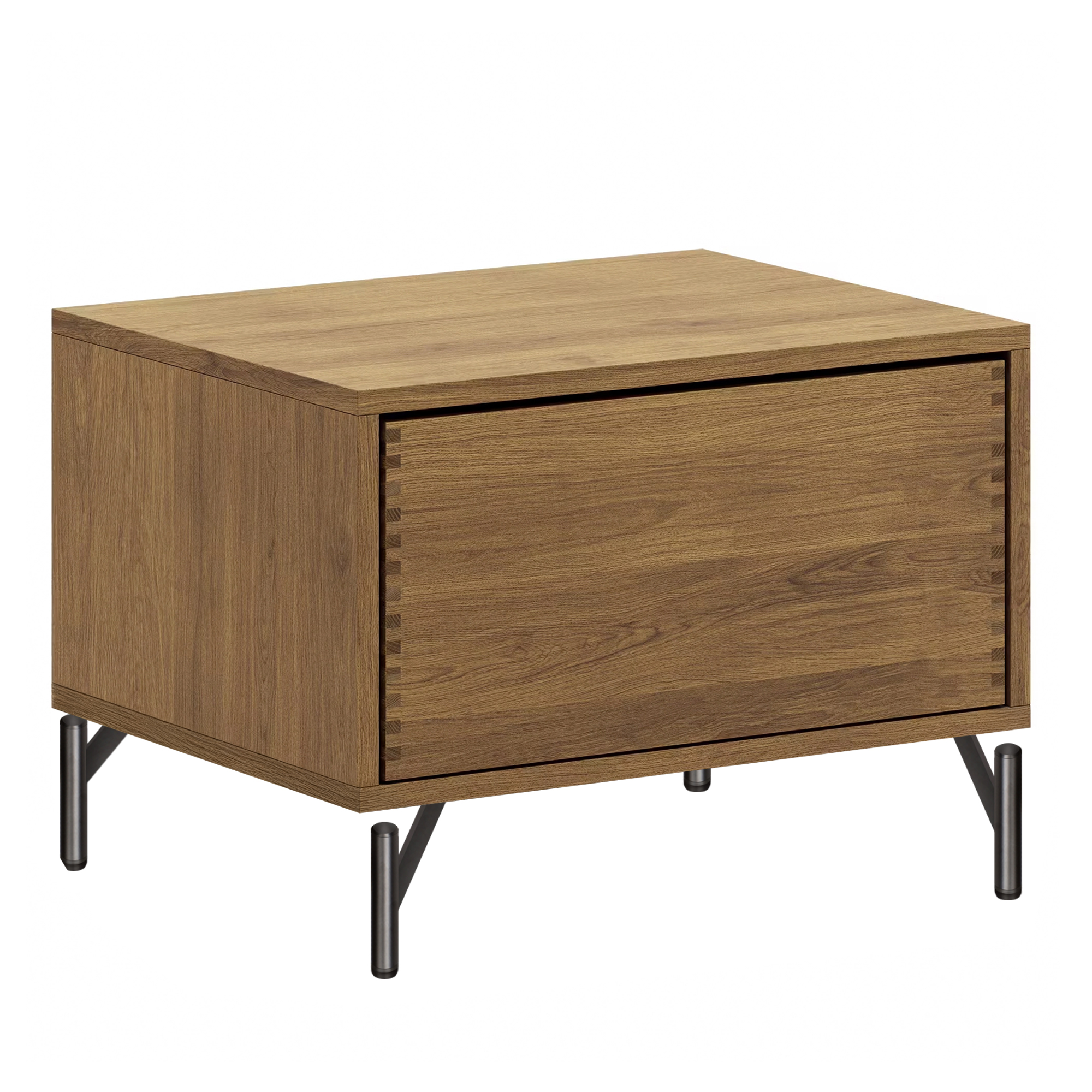 63,8 cm Mørkolieret Just Wood Push Snedker Bænk inkl. 1 skuffe - 60 cm dybde og ben