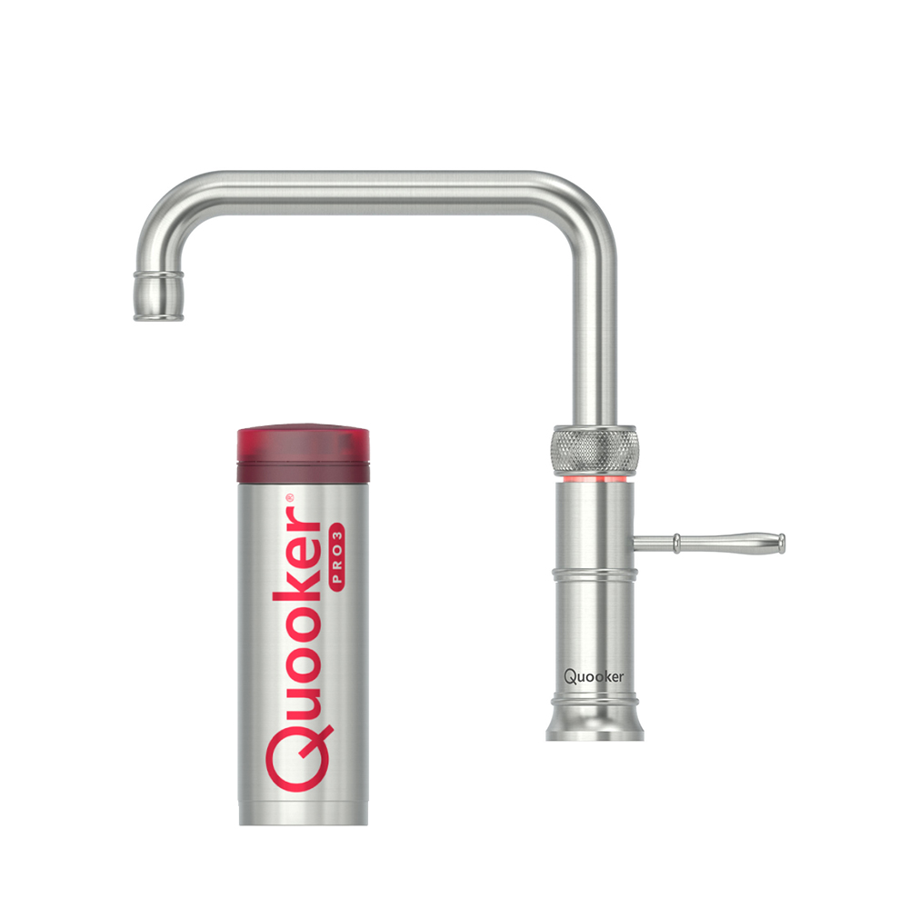 Quooker Classic Fusion Square inkl. PRO3 - Rustfrit stål